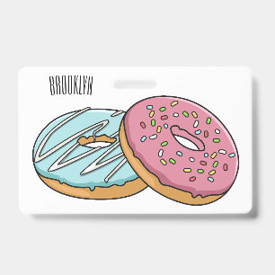 Crachá ilustração do desenho animado de rosquinha