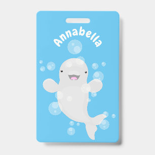 Crachá Ilustração em desenho animado de bolhas de baleia