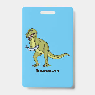 Crachá Ilustração engraçada do dinossauro T rex