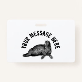 Crachá Ilustração Simples de Black Walrus