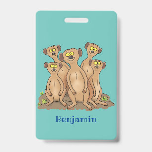 Crachá Imagem animada da família Meerkat