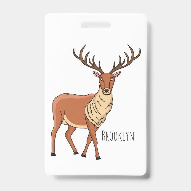 Crachá Imagem de desenho de Reindeer (Frente)