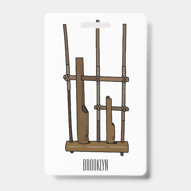 Crachá Imagem de desenhos angklung (Frente)