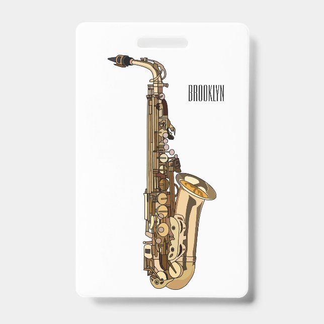 Crachá Imagem de desenhos saxofônicos (Frente)