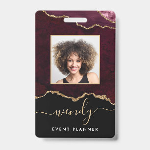 Crachá Imagem Dourada de Agitação Vermelha de Brilho Pr