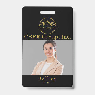 Crachá Imobiliária Elegante Logotipo personalizado preto 