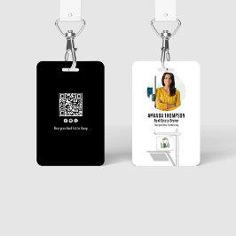 Crachá Imóveis Adicione Seu Logotipo Código QR de Foto