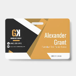 Crachá Imóveis, Luxo Preto e Dourado Imobiliário