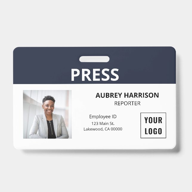 Crachá Imprimir ID de Fotografia Simples (Frente)
