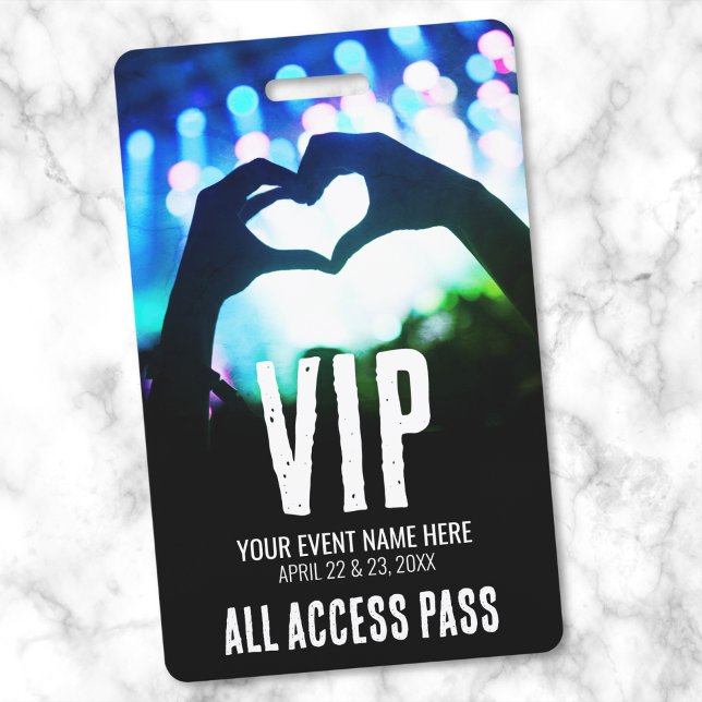 Crachá Ingresso de Acesso Total Evento VIP (All Access Pass Event VIP Badge)