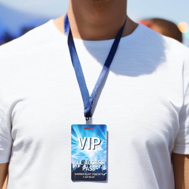 Crachá Ingresso de Acesso Total VIP Evento de Concerto (VIP All Access Pass Concert Event Badge)