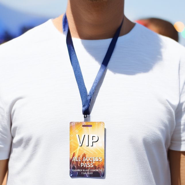 Crachá Ingresso de Acesso Total VIP Evento de Concerto (VIP All Access Pass Concert Event Badge)