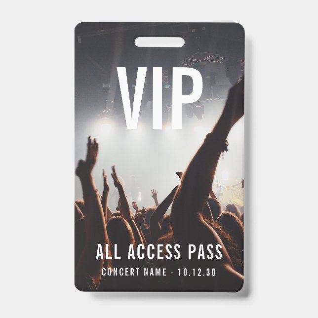 Crachá Ingresso de Acesso Total VIP Personalizado para Ev (Frente)