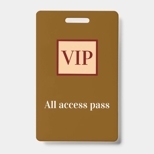 Crachá ingresso de acesso total vip simples nome do show  (Frente)