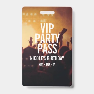 Crachá Ingresso de Aniversário VIP com Foto Personalizada