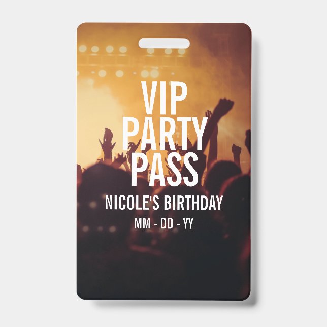 Crachá Ingresso de Aniversário VIP com Foto Personalizada (Frente)