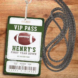 Crachá Ingresso Vip de Aniversário de Futebol do Menino 1