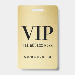Crachá Ingresso VIP Personalizado de Acesso Total ao Conc