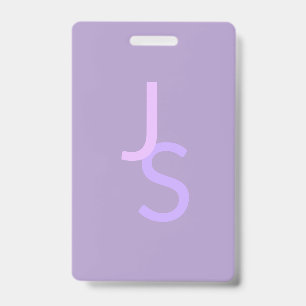 Crachá Iniciais Monogramadas Sobrepostas Modernas Roxo