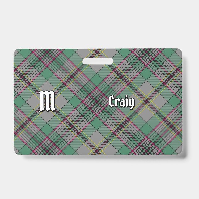 Crachá Insígnia Clan Craig Tartan (Frente)