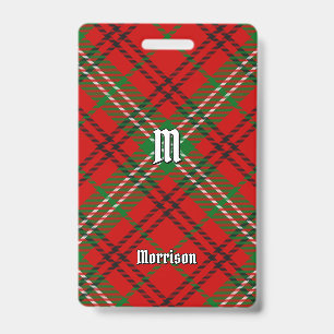 Crachá Insígnia Clan Morrison Tartan Vermelho