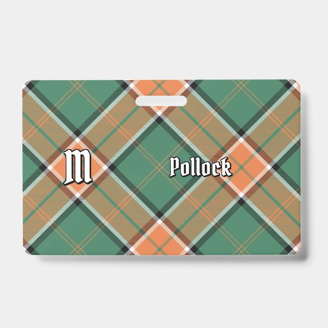 Crachá Insígnia Clan Pollock Tartan (Frente)