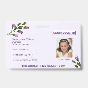 Crachá Insígnia de Ensino em Casa Floral sem Escola