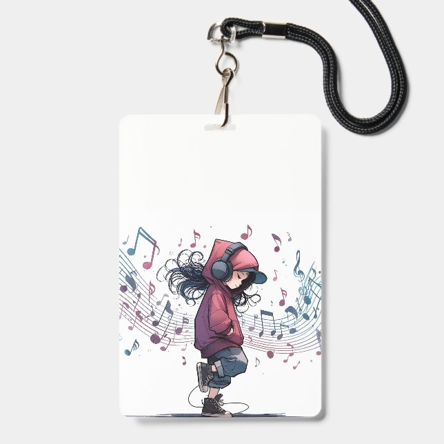 Crachá insígnia de música (Frente com cordão)
