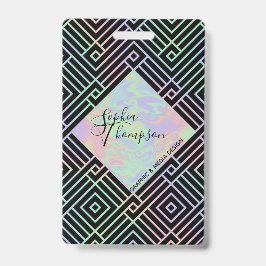 Crachá Insígnia de padrão simétrico holográfico moderno