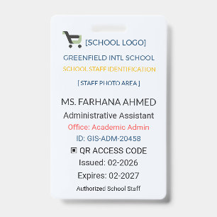 Crachá Insígnia de Professor ID de Assistente – Pessoal