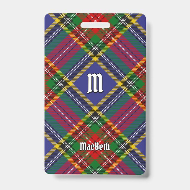 Crachá Insígnia de Tecido Escocês do Clã MacBeth (Frente)