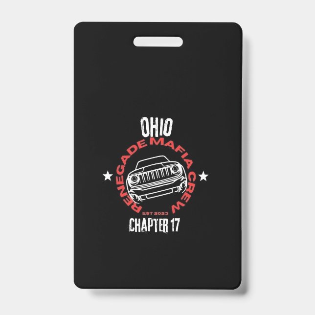 Crachá Insígnia do Capítulo Ohio da Renegade Mafia Crew (Frente)