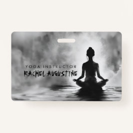 Crachá Instrutor de Meditação de Yoga Lotus Pose Pintura