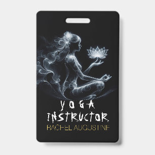 Crachá Instrutor de Yoga Lotus Pose de Meditação Névoa Ra