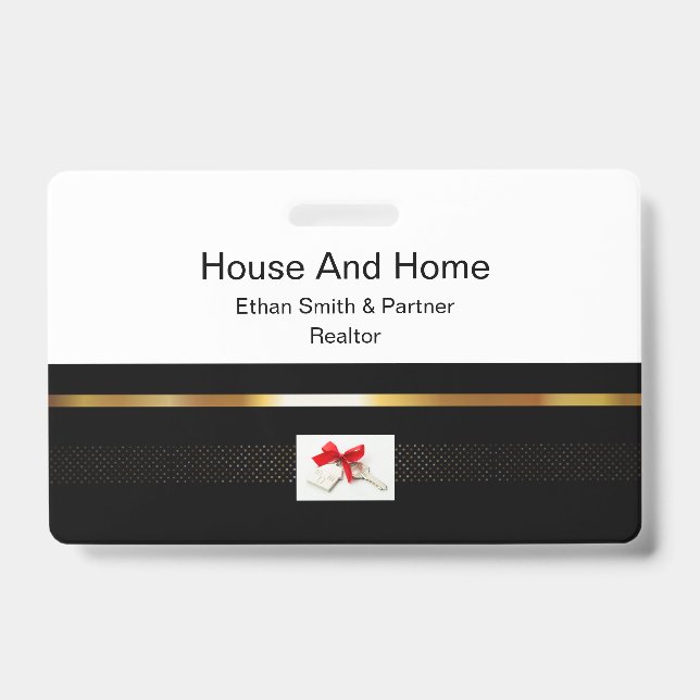 Crachá Introdução ao Marketing Imobiliário Preto e Dourad (Frente)