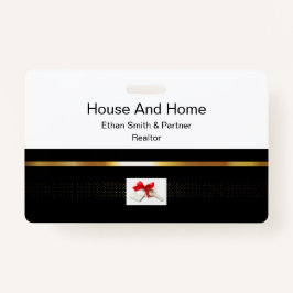 Crachá Introdução ao Marketing Imobiliário Preto e Dourad