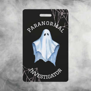 Crachá Investigador Paranormal Fantasmas e Teias de Aranh