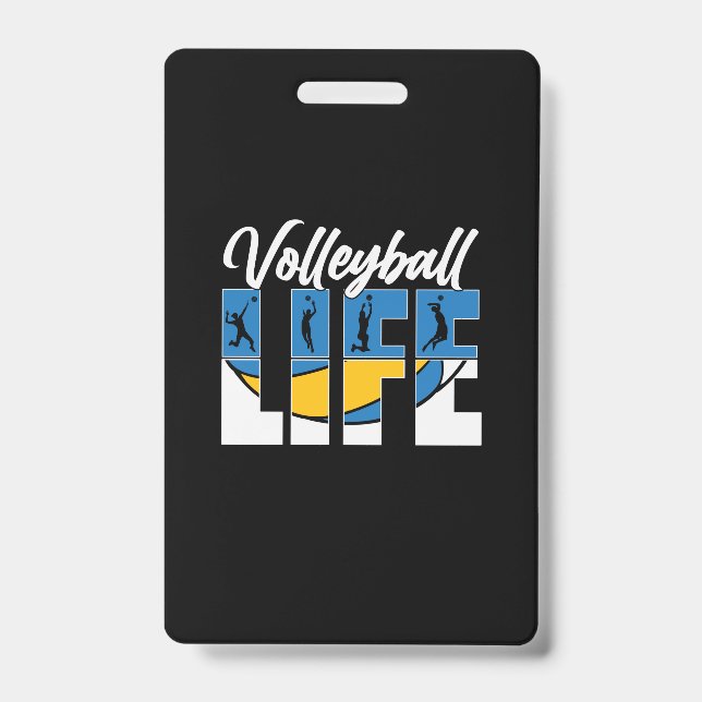 Crachá Jogador de Voleibol | Vida de voleibol (Frente)