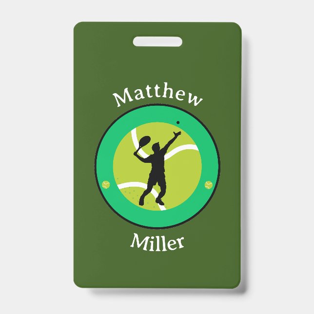 Crachá - Jogador Tênis - Personalizado - Adicionar (Frente)