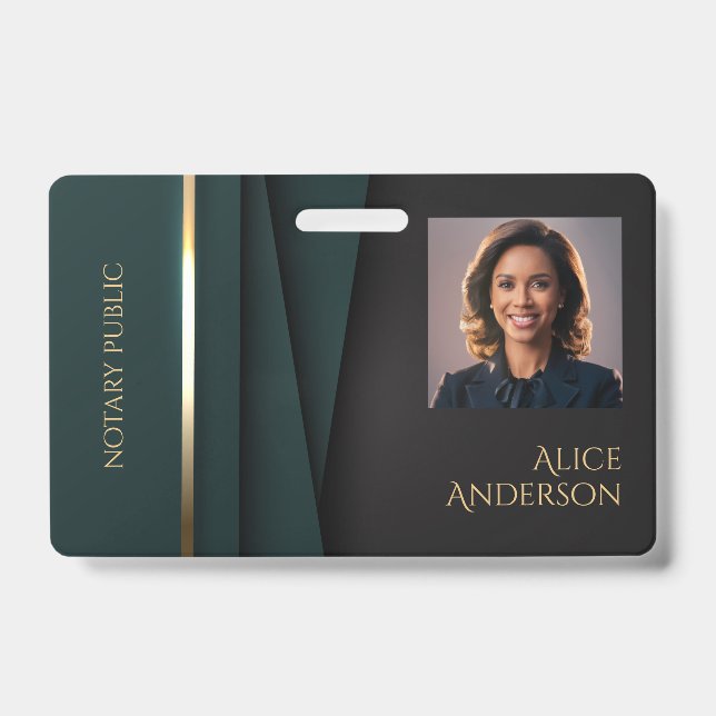 Crachá Jornal elegante de ouro verde luxo (Frente)