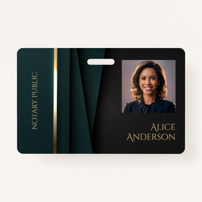 Crachá Jornal elegante de ouro verde luxo (Verso)