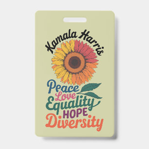 Crachá Kamala Harris Paz Igualdade de Amor Esperam Divers