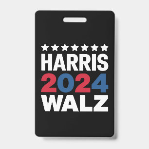 Crachá Kamala Harris Walz Para Presidente Vice-Presidente
