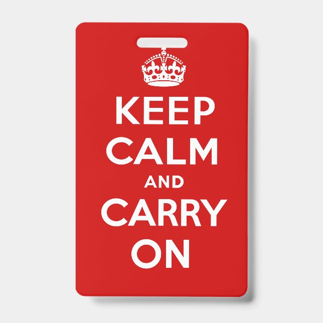 Crachá Keep Calm and Carry On (Frente)