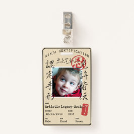Crachá Kids Ninja ID (Customize image & text!)