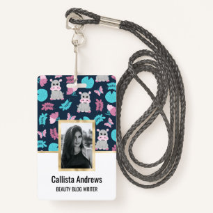 Crachá Lábio Cor-de-Rosa, Rosa, Hippo Floral Borboleta Li