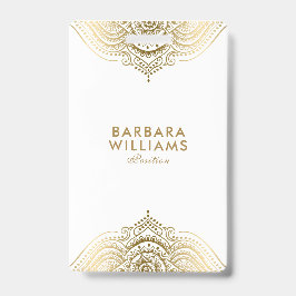 Crachá Laço ornamentado branco & Dourado de Minimalistig