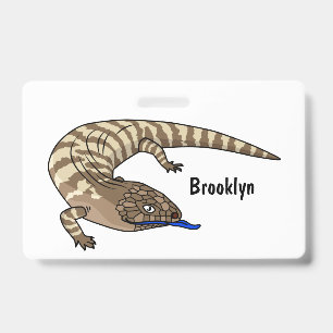 Crachá Lagarto de língua azul réptil desenho animado