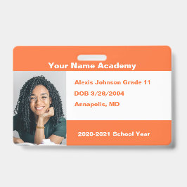 Crachá Laranja Faça Você Mesmo Personalizado Homeschool