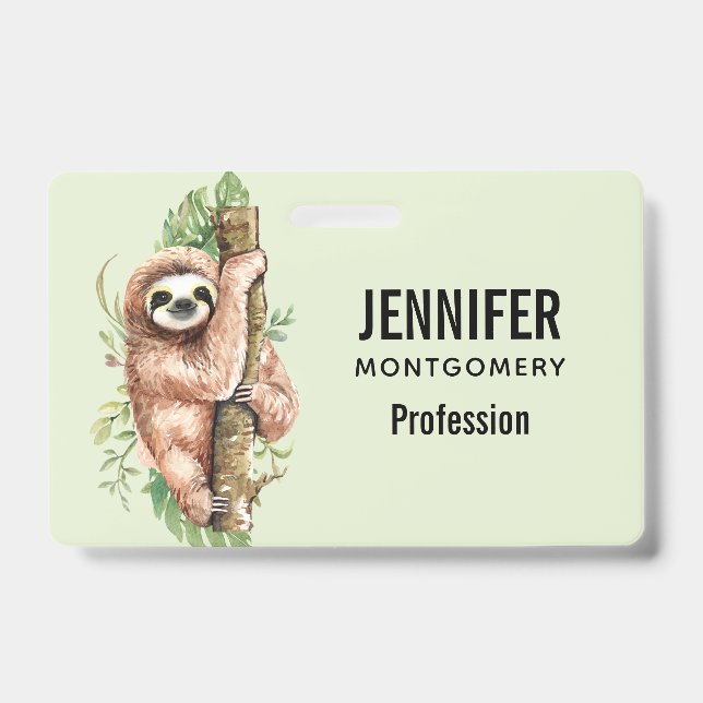 Crachá Largura de Cores Aquáticas e Folhas Tropicais (Frente)